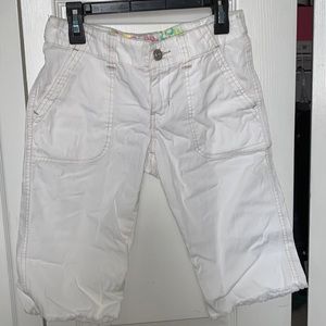 White mid-length girls shorts